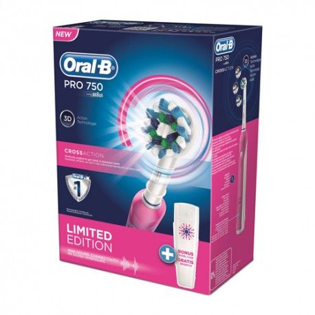 Oral-b Crossaction Pro 750 3D Pink Edición Limitada + Estuche de Viaje Oral-b Crossaction Pro 750 3D Pink Edición Limitada + Estuche de Viaje