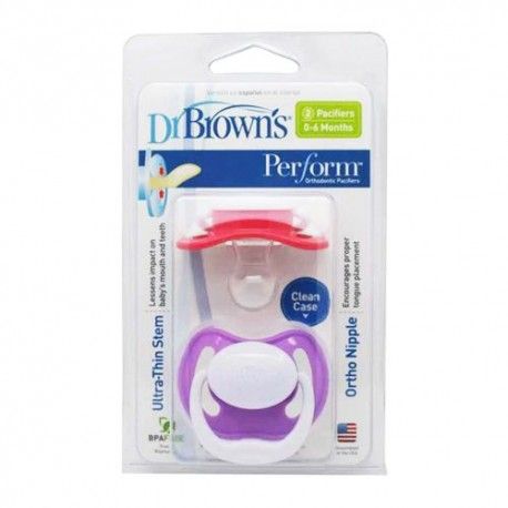 CHUPETE SILIC DR.BROWN,S PERFORM ROSA 0-6M 2U CHUPETE SILIC DR.BROWN,S PERFORM ROSA 0-6M 2U