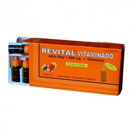 Revital Vitaminado Jalea Real + Vitaminas 20 Ampollas Bebibles Revital Vitaminado Jalea Real + Vitaminas 20 Ampollas Bebibles