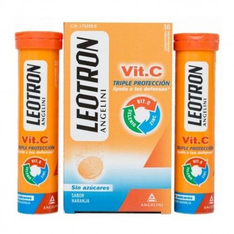 Leotron VIT-C Triple Protección Sabor Naranja 36 Comprimidos Efervescentes Leotron VIT-C Triple Protección Sabor Naranja 36 Comprimidos Efervescentes