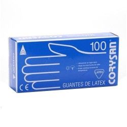 GUANTES LATEX TACTO CORYSAN T/MED. 100 UND.