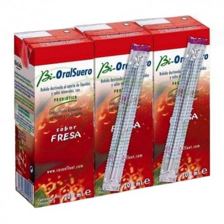 Bi-OralSuero Sabor Fresa 200 ml. Pack 3 Unidades Bi-OralSuero Sabor Fresa 200 ml. Pack 3 Unidades