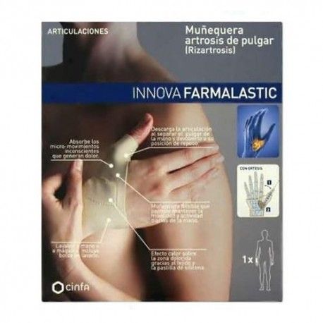 Farmalastic Innova Muñequera Artrosis de Pulgar Talla Pequeña Mano Derecha Farmalastic Innova Muñequera Artrosis de Pulgar Talla Pequeña Mano Derecha