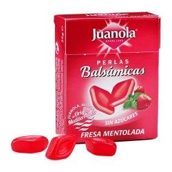 Juanola Perlas Balsámicas Sabor Fresa Mentolada Sin Azúcar 25 gr.