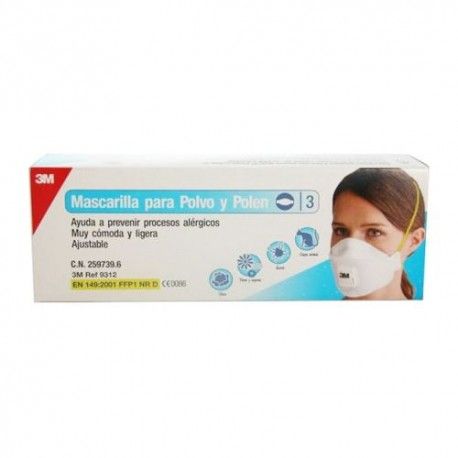 3M Mascarilla FFP1 Polvo y Pólen Ajustable 3 Unidades 3M Mascarilla FFP1 Polvo y Pólen Ajustable 3 Unidades