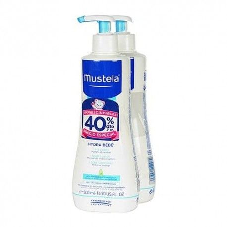 Mustela Imprescindibles Hydra Bebé Leche Corporal Duplo 2x500 ml. Mustela Imprescindibles Hydra Bebé Leche Corporal Duplo 2x500 ml.