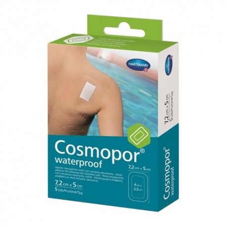 Cosmopor Waterproof Apósito Adhesivo Impermeable 7,2 cm. x 5 cm. 5 Unidades Cosmopor Waterproof Apósito Adhesivo Impermeable 7,2 cm. x 5 cm. 5 Unidades