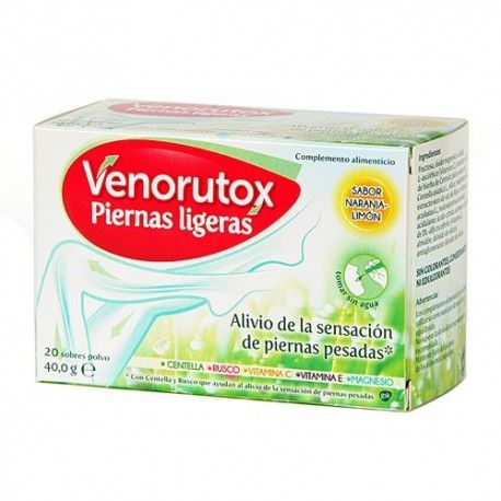 Venorutox Piernas Ligeras Sabor Naranja-Limón 20 Sobres Venorutox Piernas Ligeras Sabor Naranja-Limón 20 Sobres