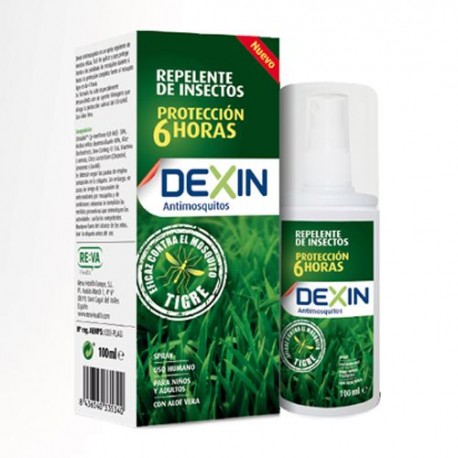 Dexin Spray Repelente de Insectos Con Aloe Vera 100 ml. Dexin Spray Repelente de Insectos Con Aloe Vera 100 ml.