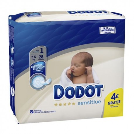 Dodot Sensitive Pañal Recién Nacido Talla 1 2-5 kg. 28 Unidades Dodot Sensitive Pañal Recién Nacido Talla 1 2-5 kg. 28 Unidades