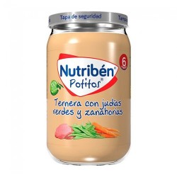 Nutribén Potitos Ternera Con Judías Verdes y Zanahorias 235 gr.