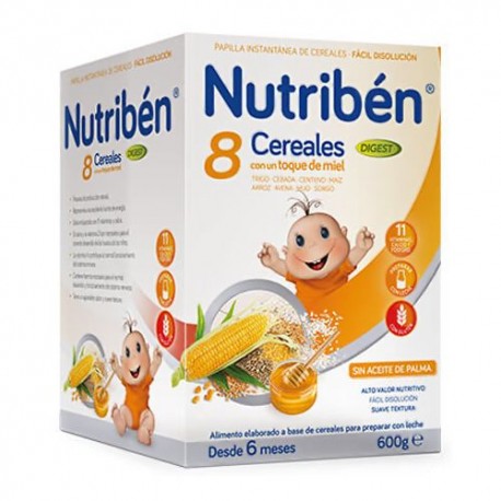 Nutribén 8 Cereales Con Un Toque de Miel Digest 600 gr. Nutribén 8 Cereales Con Un Toque de Miel Digest 600 gr.