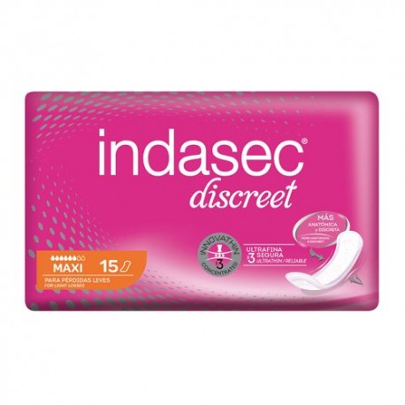 Indasec Discreet Compresas Maxi 15 Unidades Indasec Discreet Compresas Maxi 15 Unidades