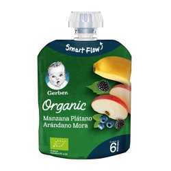 Nestlé Gerber Organic Manzana Plátano Arándano Mora 90 gr.