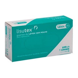 LISUTEX GUANTES LATEX GRANDE 100 UND.