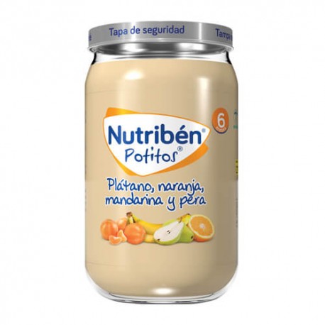 Nutribén Potitos Plátano, Naranja, Mandarina y Pera 235 gr. Nutribén Potitos Plátano, Naranja, Mandarina y Pera 235 gr.