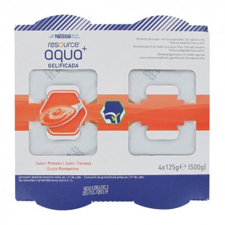 Nestlé Resource Aqua+ Gelificada Sabor Pomelo 4x125 gr. Nestlé Resource Aqua+ Gelificada Sabor Pomelo 4x125 gr.