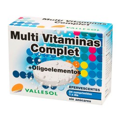 VALLESOL MULTIVITAMINAS COMPLET + OLIGOELEMENTOS 24 COMPRIMIDOS EFERVESCENTES