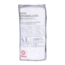 Indas Discos Desmaquillantes 100% Algodón con Aloe Vera 50 Unidades