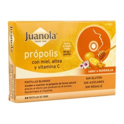 Juanola Própolis Miel Altea y Vitamina C 24 Pastillas de Goma Sabor Naranja