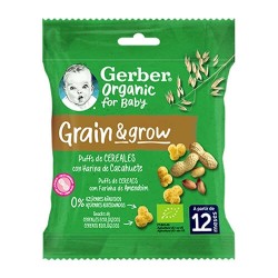 Nestlé Gerber Organic for Baby Grain&Grow Puffs de Cereales con Harina de Cacahuete 7 gr.