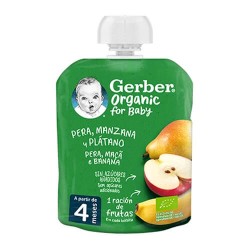 Nestlé Gerber Organic for Baby Pera, Manzana y Plátano 90 gr.